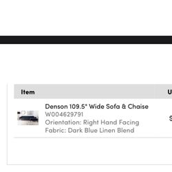 Blue Fabric Sofa And Chaise