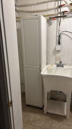 Tall White Storage Cabinet