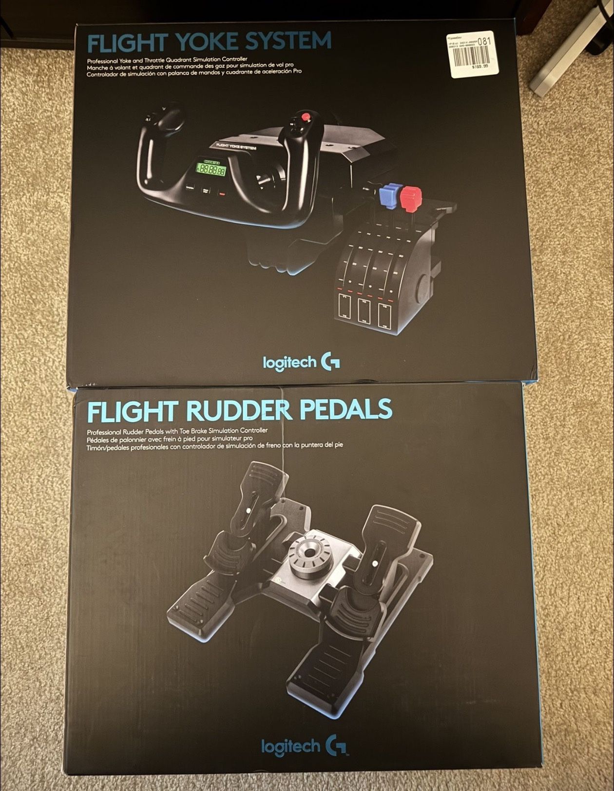 Logitech Flight System (Yoke + Throttle + Rudder Pedals)