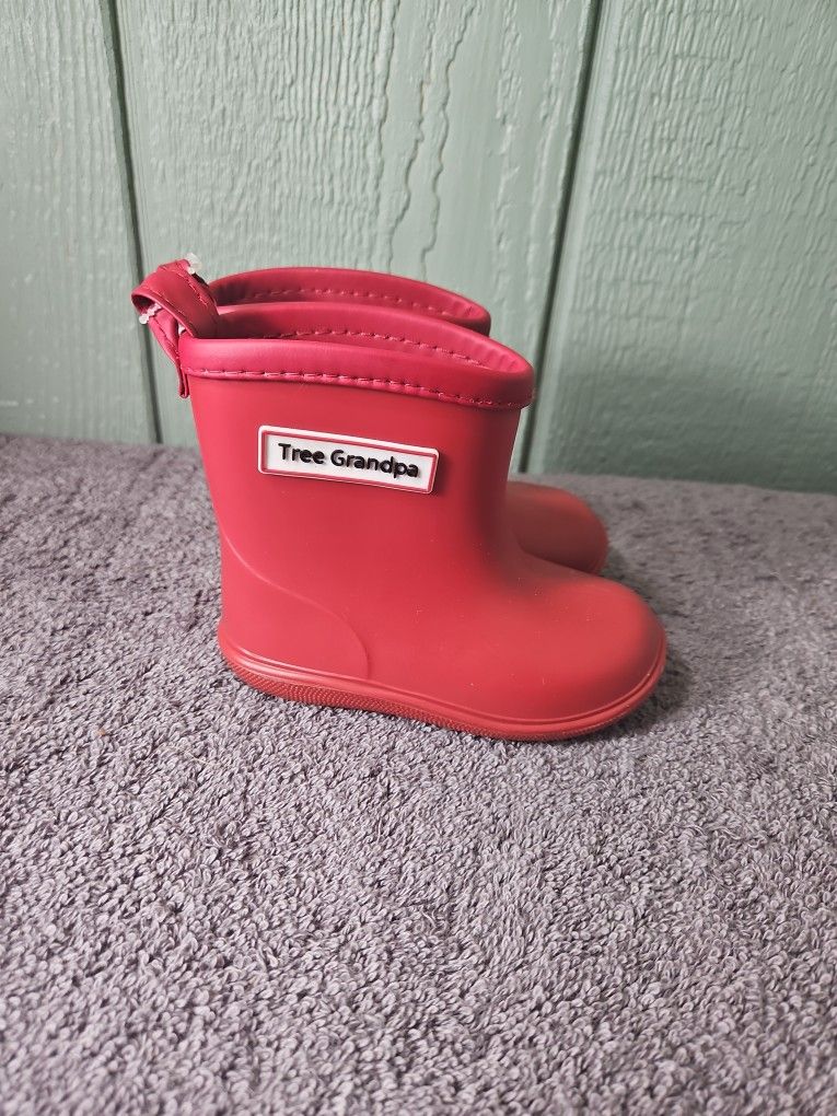 Toddler Rain Boots Baby Rain Boots, Red, Size 13 Toddler