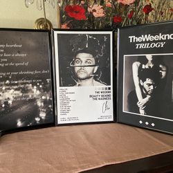 The Weeknd 3 Piece Set Framed Posters Black And White 