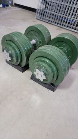 200 Pounds lbs. Adjustable Dumbells