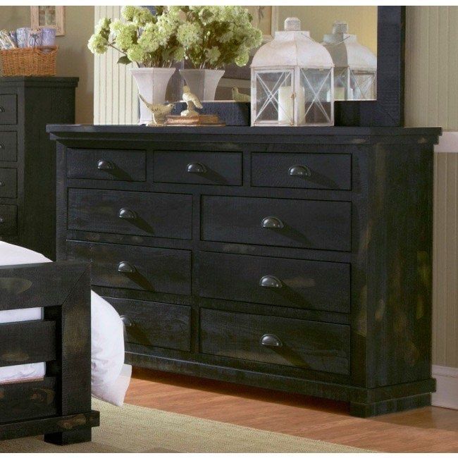 Progressive P612-23 Willow Distressed Black Drawer Dresser