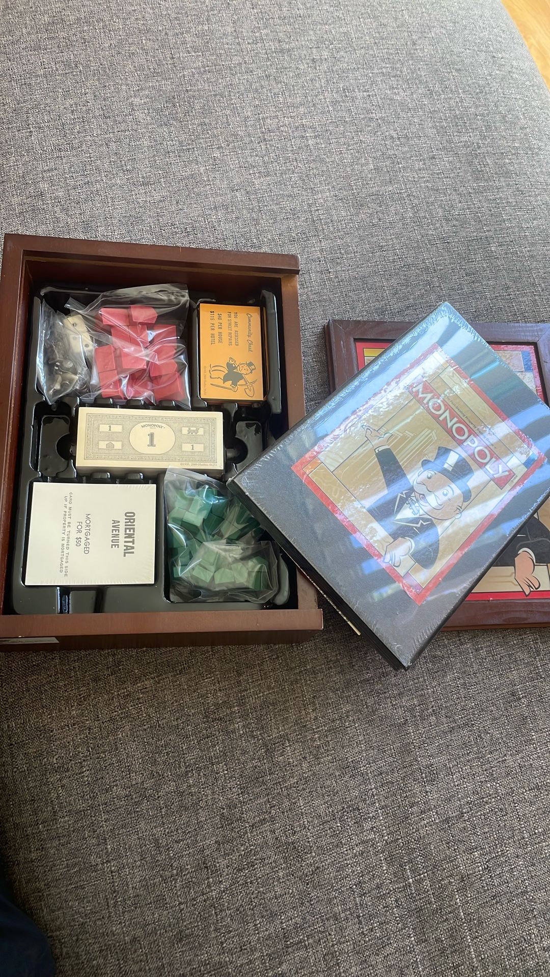 Vintage Sealed Monopoly Game Wooden Box