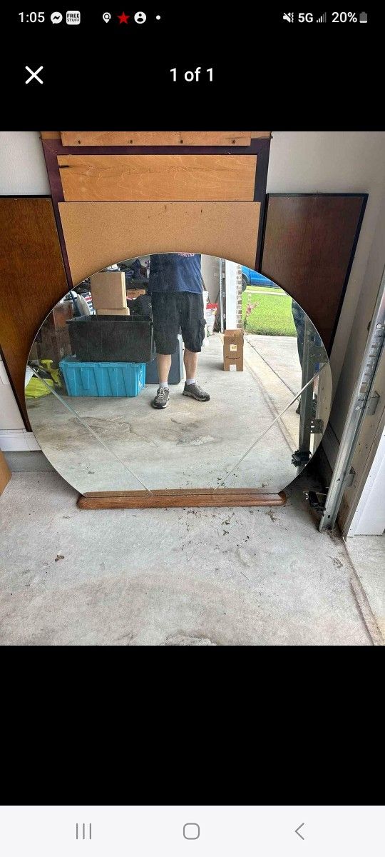 BEAUTIFUL THICK Vintage Waterfall Dresser MIRROR 