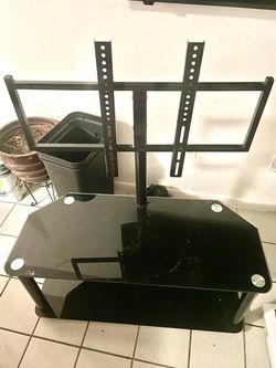 Black Glass TV Stand with Mount