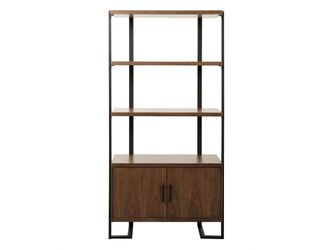 Sedley Walnut/Black Metal Bookcase