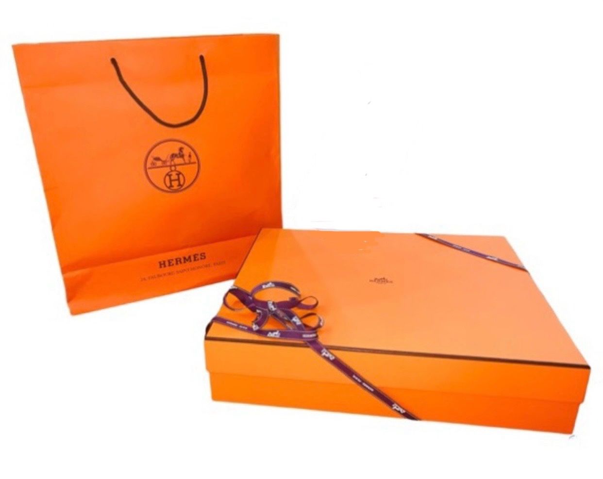 Hermes Box Bag HUGE Gift empty XL Long Ribbon Storage Replacement