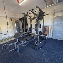Vesta Smith Machine 1001 | Adj Bench W/ Leg Developer And Preacher Station |Gym Equipment | Fitness | Pulleys|🔴WEIGHTS AND BARBELL SOLD SEPARATELY 🔴