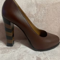 Authentic Fendi Brown High Heel Shoes Size 38