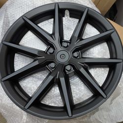 Vacallity Wheel Cover 18 Inch Rims forTesla Model 3 Hubcaps 18 inch Fit 2017 to 2023 Matte Black Exterior Accessories Upgraded 4PCS Replacement