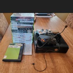 XBOX 360 CONSOLE PLUS ASSORTMENT OF GAMES 
