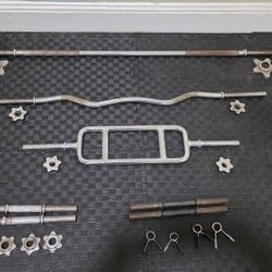 assorted bars for standard 1" hole weight plates