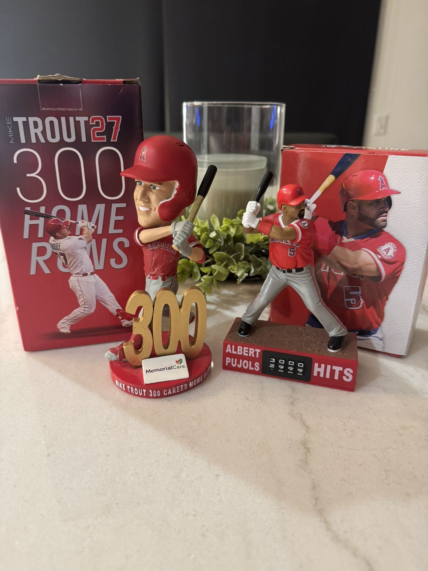 Los Angeles Angels Mike Trout SGA Bobblehead & Albert Pujols Action Figure
