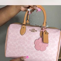 Coach large powder pink Rowan