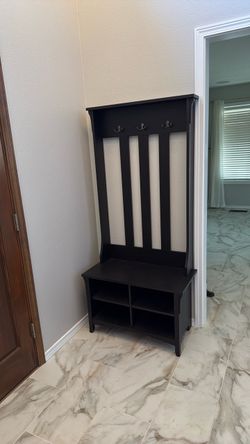 Hall Tree with bench and show holder
