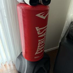 Everlast Free Standing Punching Bag With Gloves And Nunchucks