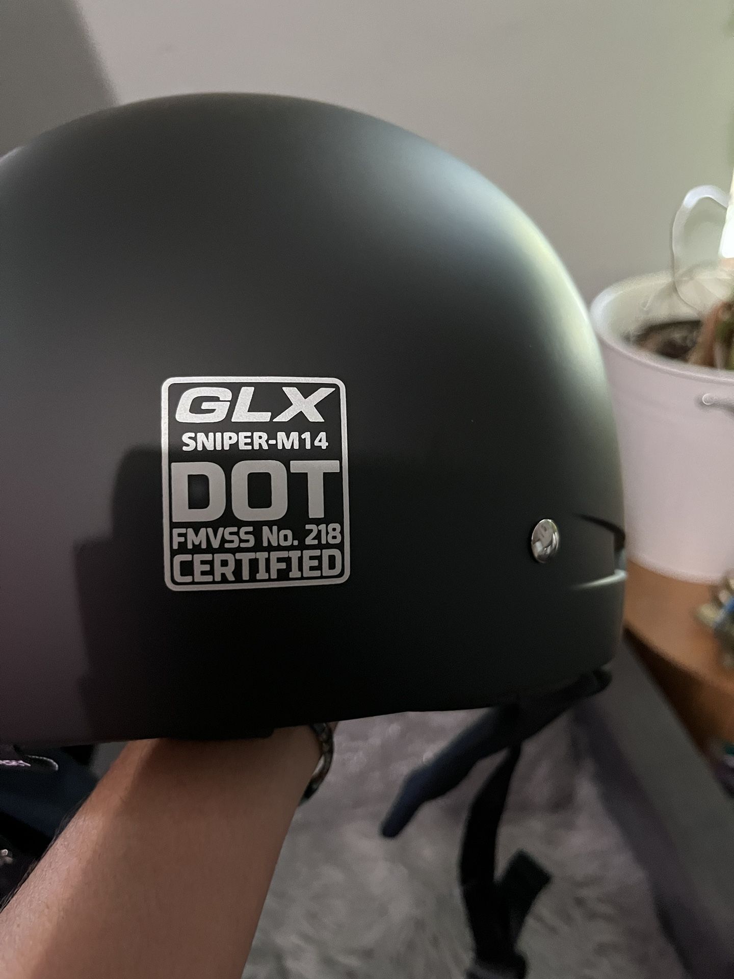 Two motorcycle helmets.