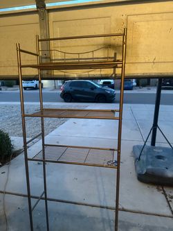 Gold Metal Wire Shelving Rack