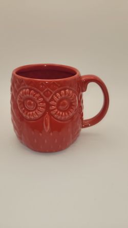 Red Owl Mug Textured Super Cute Excellent Condition PRICE Is Firm Cash Only