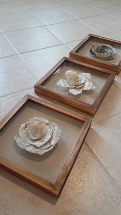 Beautiful 3 Piece Wooden Framed Wall Art