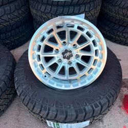 17" AXD Silver Rims And Tires 265/70/17 Kumho