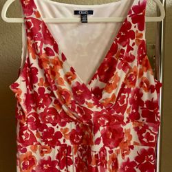 Pre-Owned | Chaps Ralph Lauren Pink White Floral Sundress (Riverside)