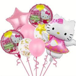 Happy Birthday Hello Kitty Set Of 8 Ballon's / Brand New Check My Page For More Styles#3