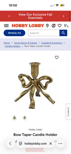Bow taper candle holder