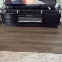 Tv stand with fireplace