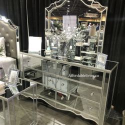 Silver Mirrored Dresser Brand New In Box 