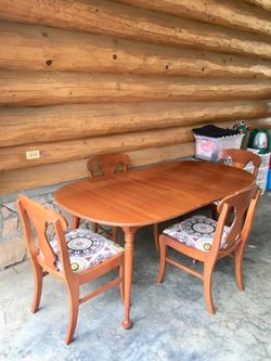 Antique Dining Room Table with 4 Chairs