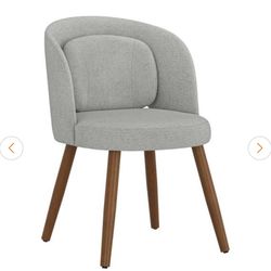 Modern Gray Fabric Upholstered Solid Wood Legs Dining Chair with Detachable Pillow (Set of 4