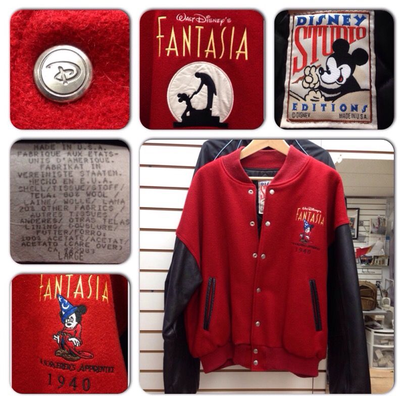 Walt Disney Fantasia the Sorcerer's apprentice 1940 Letterman jacket. Studio Sound Department Size (L)