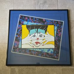 Vintage Pop Art Deco Style Print 1987 Rich Reininger Signed Framed 29x31"