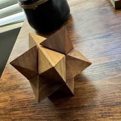 Wooden Geometric Decorative Sculpture Star Design Puzzle