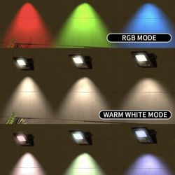 Low Voltage Landscape Lighting Kit with Transformer RGBW Color Changing Landscape Lights IP66 Waterproof Led Outdoor Flood Lights for House Yard Tree 