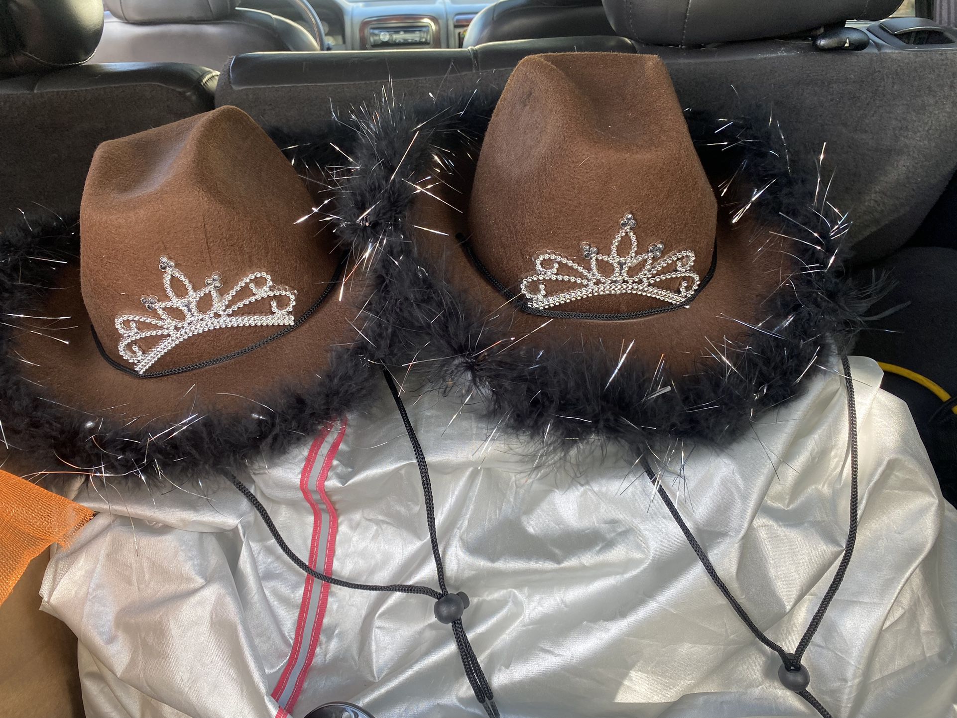Two Women’s Cowboy Hat With Light Up Tiara $20 each