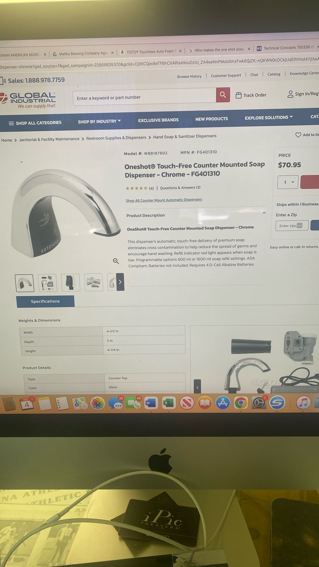 Rubbermaid One Shot Touch Free Soap Dispenser