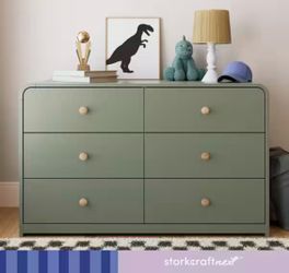 Santos Olive 6-Drawer 48.13 in. Wide Dresser