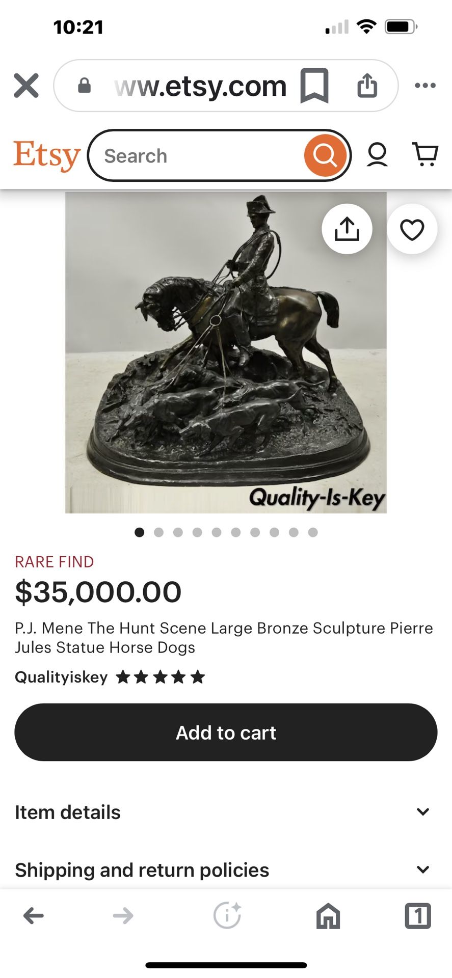 Solid Bronze Hunt Scene