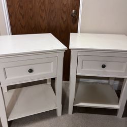2 White Bedside Tables