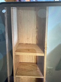 Narrow Wooden Media Shelf