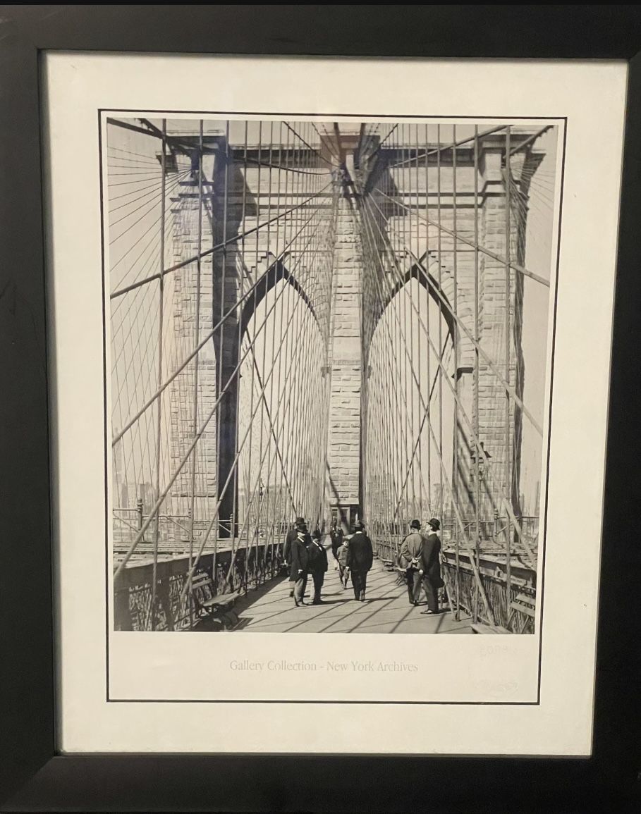 Brooklyn Bridge Vintage - Gallery Collection, New York Archives, Black and White Wall Picture