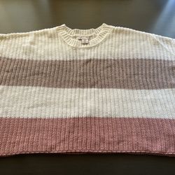 suéter de rayas de punto de Sincerely Jules en crema, marrón y rosa size M