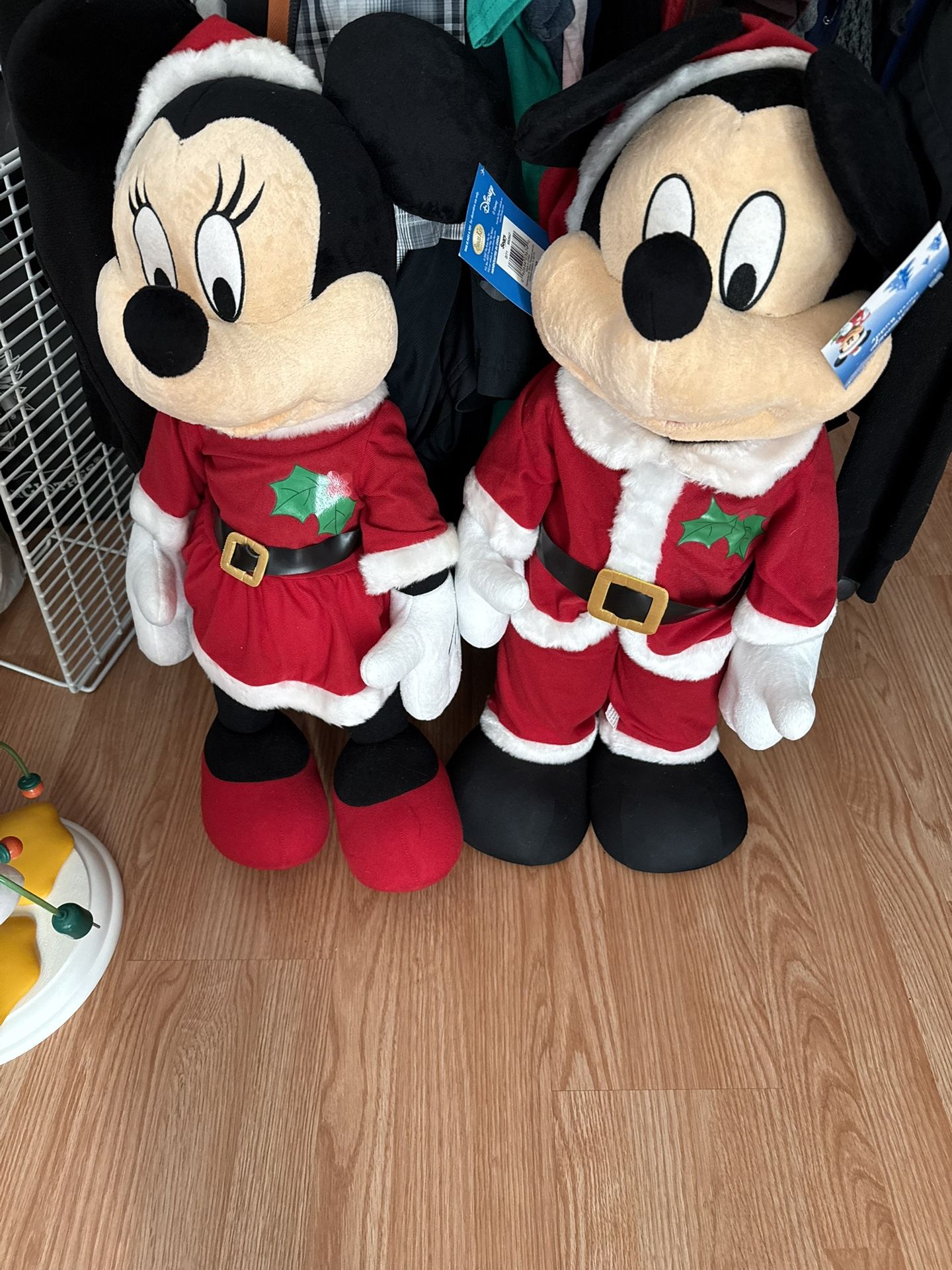 Vintage Disney Christmas Mickey And Minnie 26 Inch Plush