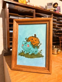 Bulbasaur Pokémon Halloween Painting- Original Artwork