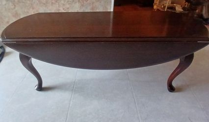 Cherry Wood Table Has Drop Leaf
