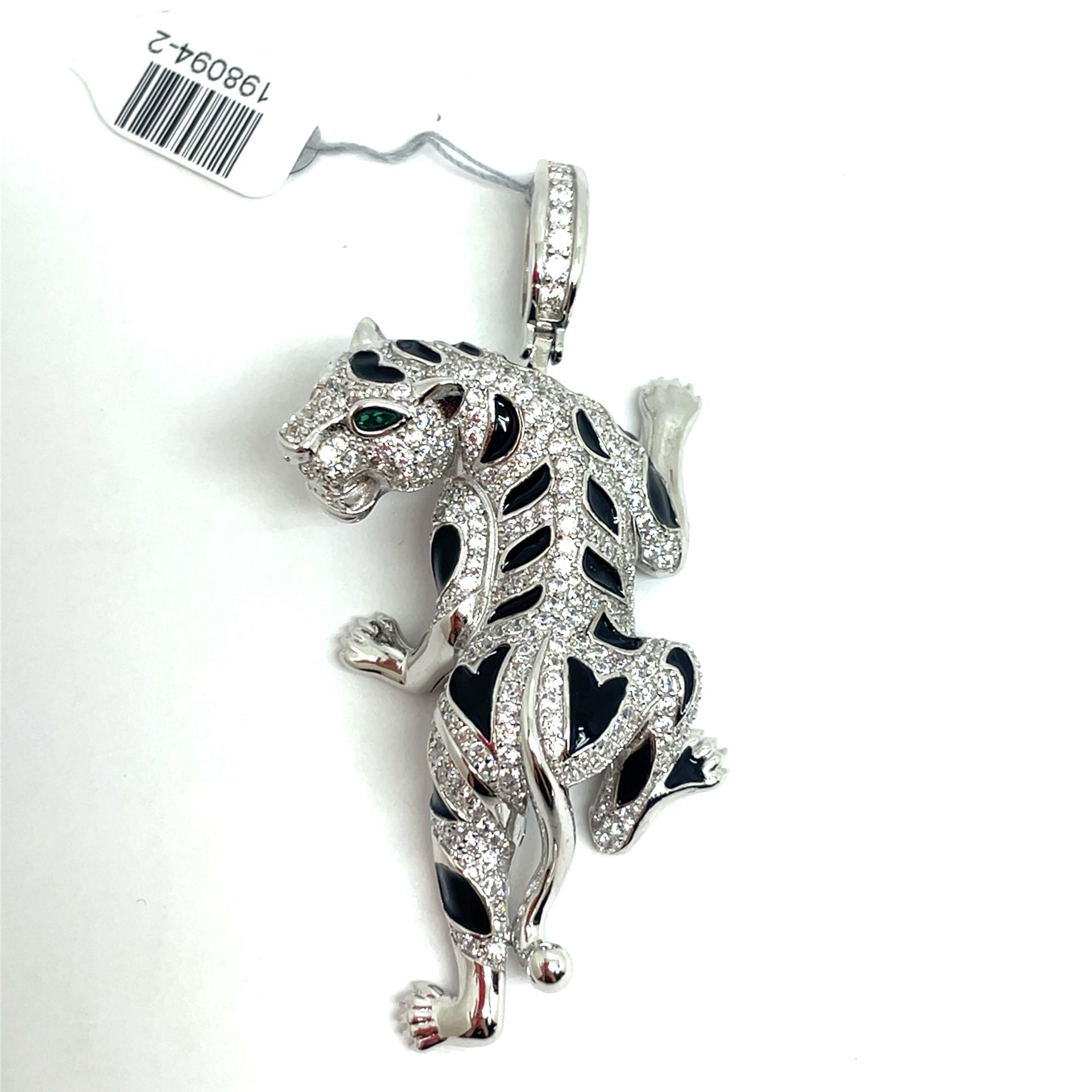 925 Sterling Silver CZ Jaguar Pendant 26.40g 198094/2