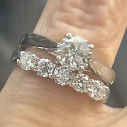 Very Rare Octillion Cut Wedding Ring And Engagement Band